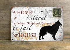 【Belgian Shepherd Tervuren/ベルジアン・シェパード・ドッグ・ター ビュレン】 メタルプレート メッセージ 犬 雑貨 グッズ アート ポスター おしゃれ インテリア 壁飾り アンティーク風 55