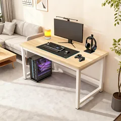 【省スペース設計】モダンPCデスク ピーチウッド天板xメタルフレーム 幅80/100cm 奥行40/60cm 在宅ワーク/オフィス/ゲームに最適 簡単設置 デスク 机【ライトウォールナット80x40cm】