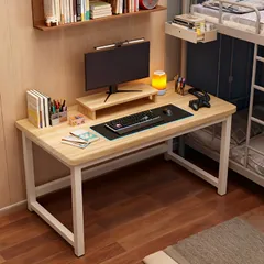 【省スペース設計】モダンPCデスク ピーチウッド天板xメタルフレーム 幅80/100cm 奥行40/60cm 在宅ワーク/オフィス/ゲームに最適 簡単設置 デスク 机【ライトウォールナット100x60cm】