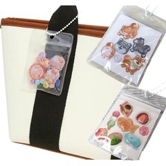 JP-SAKURA 【ぷくぷく ボンボン キーホルダー】 シール ぷっくりドロップ もちもち おしりぷにぷにシール おはじき 立体 (台紙：白, S) 1