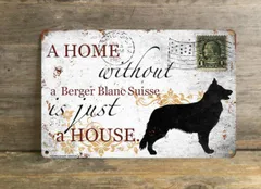 【berger blanc suisse/ホワイト・スイス・シェパード・ドッグ】 メタルプレート メッセージ 犬 雑貨 グッズ アート ポスター おしゃれ インテリア 壁飾り アンティーク風 58