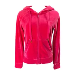 adidas NEO アディダスネオ ベロア パーカー ピンク ジップアップ 刺繍ロゴ フーディー トラックジャケット ジャージ スポーツM Y2K