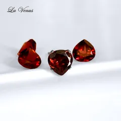 ✴︎真紅の花びら✴︎ つけっぱなしOK 天然 モザンビーク産ガーネット ピアス 大粒6mm ハート 宝石質 316 サージカルステンレス 片耳用 一粒スタッド 1月誕生石
