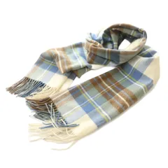 ジョンストンズオブエルガン Johnstons of Elgin マフラー チェック柄 カシミヤ マルチカラー 白 ホワイト 茶 ブラウン /SS ■OSのサムネイル