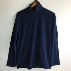 UNIQLO タートルネックカットソー メンズ L ネイビー 4051202511290026