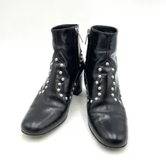 【イヴサンローラン】(36) スタッズブーツ レースアップ ブラック レザー イヴサンローラン】(36) スタッズブーツ レースアップ ブラック レザー