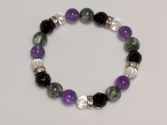 パワーストーン　天然石　ブレスレット　セラフィナイト他　16cm　No.162