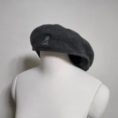 カンゴール グレー ウール ハンチングキャップ ベレー帽