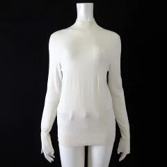 ザラ ZARA ニット セーター ハイゲージ ハイネック とろみ 落ち感 長袖 M オフ白 アイボリー