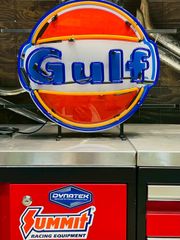 GULF ガルフ　ビンテージ看板　ガレージ　モーター　タイヤ　アメ車　ハーレー GULF ガルフ ビンテージ看板 ガレージ モーター タイヤ アメ車
