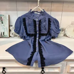 axes femme(エクシーズ 出品) パフスリーブ フリル レイ ブラウス