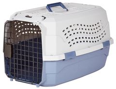 ベーシック ペットキャリー ダブルドア 小型犬・猫用 9kgまで Mサイズ 幅38 x 奥行58 x 高さ33cm グレーブルー