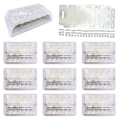 Meliore LED サイドマーカー 24V ダウンライト 付き トラック 用 デコトラ トレーラー マーカー ランプ 路肩灯 防水 テール アンダー ホワイト クリア 10個