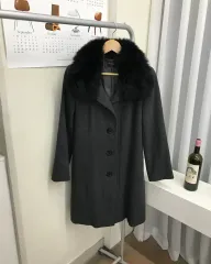 日本製カシミア ファー ビック襟 コート