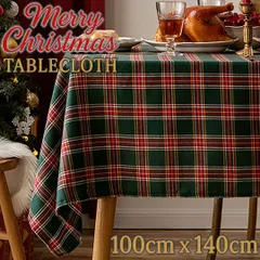 チェック柄 テーブルクロス 100×140cm クリスマス グリーン×レッド パーティー 食卓 飾り