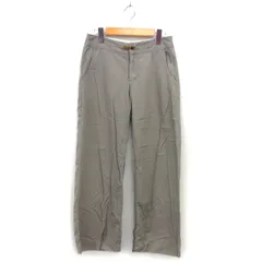 グリーンレーベルリラクシング ユナイテッドアローズ green label relaxing ストレート パンツ リネン混 コットン 綿 無地 ジップフライ 36 ライトカーキ /NT31