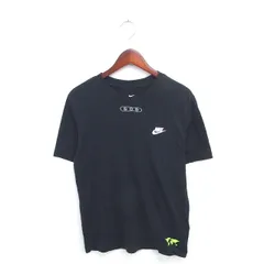 ナイキ NIKE 国内正規品 Tシャツ カットソー 丸首 ロゴ刺繡 プリント 半袖 M 黒 ブラック /TT