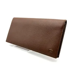 【 極美品 】Christian Dior　クリスチャンディオール　CDロゴ　スリムロングウォレット　長財布　レザー　ブラウン