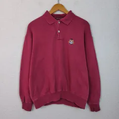 90s CHAPS RALPH LAUREN チャップスラルフローレン スウェット 襟付き ロゴ刺繍 ボルドー Lサイズ メンズ 古着 アメカジ レトロ