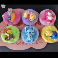 6種セット 海外限定 ディズニー BESTINE 日曜日 シリーズ フィギュア ズートピア ニック ジュディ クロウハウザー ロッツォ スティッチ プー コンプリートセット Disney お昼寝 すやすや