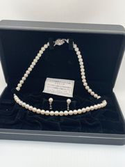 美品】ジュエリーマキ アコヤ真珠 パールネックレス フラワー シルバー