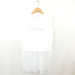 クラネ CLANE タグ付 カットソー タンクトップ シアー ノースリーブ ロゴ レイヤード 2 ホワイト 白 /TT