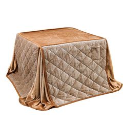 即納：JEMAジェマ ハイタイプ テーブル ダイニング 省スペース こたつ布団 こたつ掛け布団 掛け布団単品 吸湿発熱 ふわふわ感触フランネル生地 約240x265ｃｍ 長方形 洗える ケーブル ベージュ