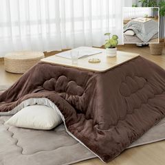 即納：OIGAE こたつ布団 正方形 単品185×185cm 【雲】キルティング 吸湿発熱 リバーシブル フランネル 綿ズレ防止 保温蓄熱 こたつふとん ふわふわ こたつ掛け布団 洗える 抗菌防臭 火燵布団 静電気防止 毛抜けにくい 可愛い コタツ布団 ベージ