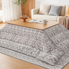 即納：VK Ingeroom 【ワッフル調生地×ノーベル賞グラフェン配合中綿】 こたつ布団 正方形 リバーシブル こたつ掛け布団 洗える CICA保湿加工 フランネル 火燵布団 両面使える 高い保温性 キルティング 冬用 おしゃれ 北欧 静電気防止 単品185