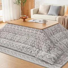 即納:VK Ingeroom 【ワッフル調生地×ノーベル賞グラフェン配合中綿】 こたつ布団 正方形 リバーシブル こたつ掛け布団 洗える CICA保湿加工 フランネル 火燵布団 両面使える 高い保温性 キルティング 冬用 おしゃれ 北欧 静電気防止 単品185