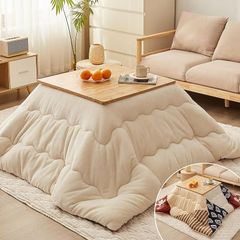 即納：CHOSHOME こたつ布団 長方形 コタツ布団 厚手 中綿 1.7kg 火燵布団 185×235cm リバーシブル 両面使える 単品 発熱綿使用 撥水加工 静電気防止 毛抜けない フランネル 保温性 こたつ掛け布団 丸洗いOK 抗菌 防臭 暖房効果up