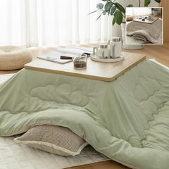 即納：OIGAE こたつ布団 長方形 単品185×235cm 【雲】キルティング 吸湿発熱 リバーシブル ピーチスキン加工 綿ズレ防止 保温蓄熱 こたつふとん ふわふわ こたつ掛け布団 洗える 抗菌防臭 火燵布団 静電気防止 毛抜けにくい 可愛い コタツ布団 