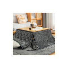即納：VK Living こたつ布団 省スペース 正方形 単品175×175cm 【SUPER HOT】 こたつ掛け布団 コンパクト 薄掛け フランネル 24時間持続制菌消臭 保温性 丸洗いOK 静電気防止 毛抜けない 無地・ダークグレー