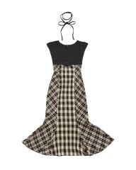 ミシェルマカロン マーメイド チェック柄ワンピース 日本ブランド スナ系 Girl