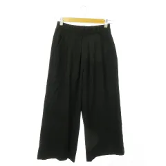 グリーンレーベルリラクシング ユナイテッドアローズ green label relaxing パンツ ワイド ガウチョ タック シンプル 36 黒 ブラック /AO9