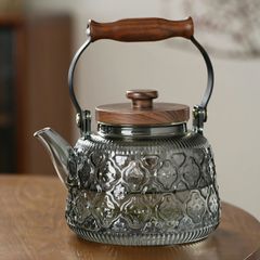 【新品未使用】2色 ガラスケトル 1000ml 耐熱 ガラス ティーポット 湯沸かし 手作り おしゃれ 大容量 紅茶ポット ガラス急須 花茶 直火対応 ティーポットのみ