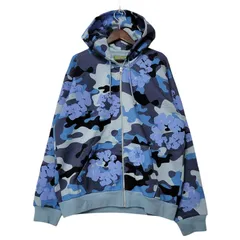 【中古美品】 DENIM TEARS デニムティアーズ BLUE CAMO COTTON WREATH ZIP HOODIE ブルー カモ コットン リース ジップ フーディー パーカー L カラー：ブルー系 メンズ【142-250416-as-17-izu】