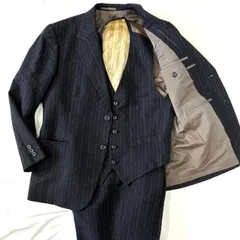【美品】ドーメル DORMUEIL 3ピース スーツ ストライプ 黒  メンズ