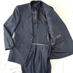 DORMEUIL ドーメル A5 ネイビー 紺色 濃紺 シングルスーツ 毛100% セットアップ