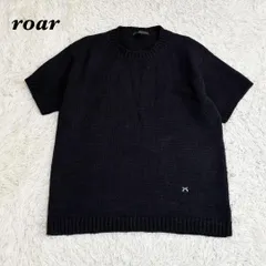 【美品】roar ロアー 半袖ニット 銃プレート 2 ブラック 無地