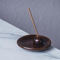 ＃Divina 香皿 焼き物 ショートサイズ向け (ブラウン)