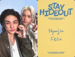 【中古】コレクションカード(男性) Stray Kids/ヒョンジン(Hyunjin)・フィリックス(Felix)/裏面黄・印刷サイン入り/「Stray Kids Official Fanclub STAY 4th Generation STAY HIDEOU