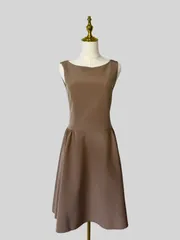 未使用級★★FOXEY/フォクシーニューヨーク  ドレス ワンピース タイムレス 38 モカ マットストレッチグログラン38