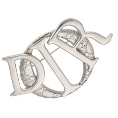 【中古】 Christian Dior クリスチャン・ディオール  ブローチ   Charm ブローチ  ロゴ　シルバー 25011991 YM
