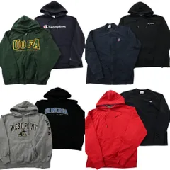 古着卸 まとめ売り チャンピオン Champion スウェット 8枚セット (メンズ L ) フーディー カレッジ風 ジップパーカー 中古 古着 ND0300