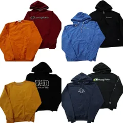 古着卸 まとめ売り チャンピオン Champion スウェット 8枚セット (メンズ S ) アームロゴ カレッジ風 ジップパーカー 中古 古着 ND0299