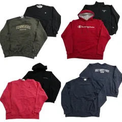 古着卸 まとめ売り チャンピオン Champion スウェット 8枚セット (メンズ L /XL ) フーディー ハーフジッップ アーチロゴ 中古 古着 ND0310