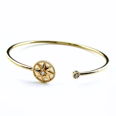 ディオール Dior ローズ デ ヴァン バングル YG イエローゴールド 腕輪 マザーオブパール バングル 750 ダイヤモンド レディース 【中古】