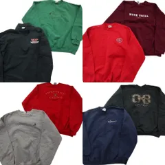 古着卸 まとめ売り カラー スウェット 8枚セット (メンズ XL ) ハーフジッップ スタンドカラーワンポイント 中古 古着 ND0341