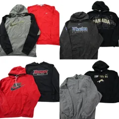 古着卸 まとめ売り ナイキ NIKE スウェット 8枚セット (メンズ XL ) ジップパーカー スタンドカラー スウォッシュ 中古 古着 ND0401